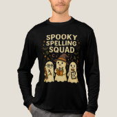 Spooky Spelling Squad Niedlich Ghost Teacher Hallo Tri-Blend Shirt (Vorderseite)