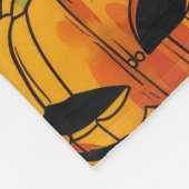 Spooky Sphynx Cat Halloween und Pumpkin Fleecedecke (Ecke)