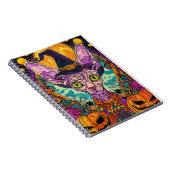 Spooky Sphynx Cat Halloween und Pumpkin Notizblock (Rechte Seite)