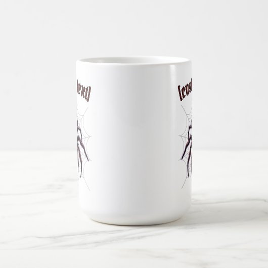 Spooky Spider - Benutzerdefinierter Text Kaffeetasse (Mittel)