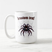 Spooky Spider - Benutzerdefinierter Text Kaffeetasse (Links)