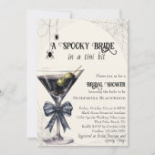 Spooky Spider Bow Martini Halloween Brautparty Einladung (Vorderseite)