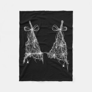 Spooky Spider Bra Halloween Grafik für Frauen Mädc Fleecedecke