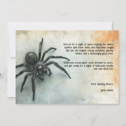 Spooky Spider Halloween-Party! Einladung (Rückseite)