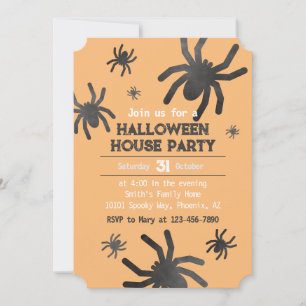Spooky Spider Happy Halloween Party Einladung