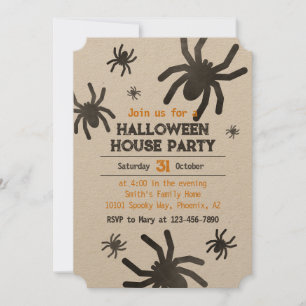 Spooky Spider Happy Halloween Party Einladung