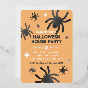 Spooky Spider Happy Halloween Party Einladung