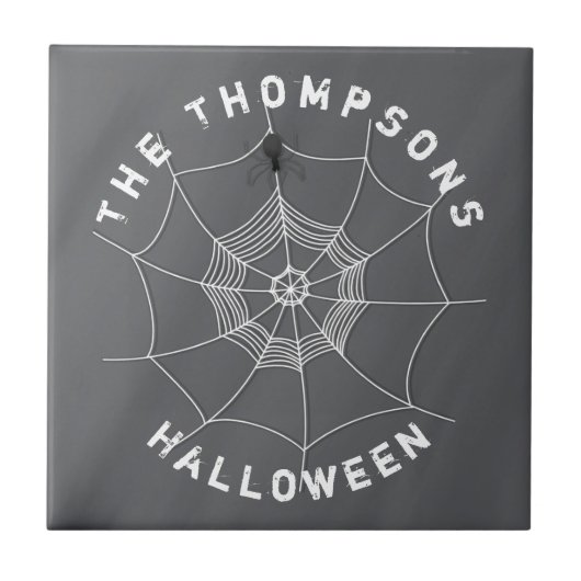 Spooky Spider im Spider Web Fliese (Vorderseite)