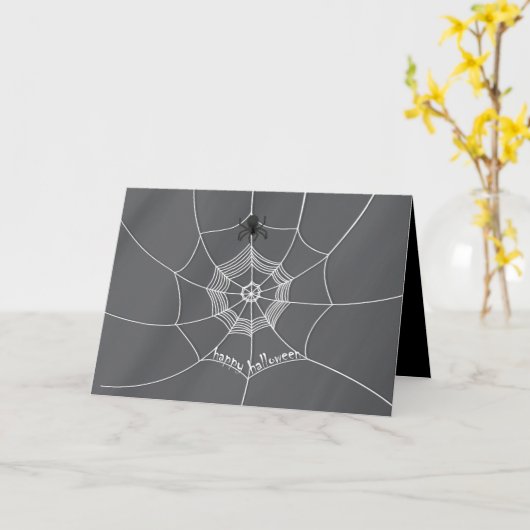 Spooky Spider im Spider Web Karte (Gelbe Blume)