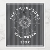 Spooky Spider im Spider Web Weinetikett (Einzelnes Label)