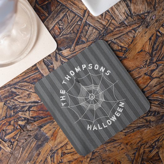 Spooky Spider in Spider Web Beverage Coaster Getränkeuntersetzer