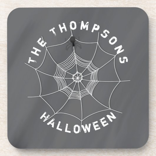 Spooky Spider in Spider Web Beverage Coaster Getränkeuntersetzer (Vorderseite)