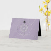 Spooky Spider in Spider Web Card Karte (Gelbe Blume)