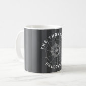 Spooky Spider in Spider Web Coffee Tasse (Vorderseite Links)