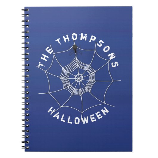 Spooky Spider in Spider Web Notebook Notizblock (Vorderseite)