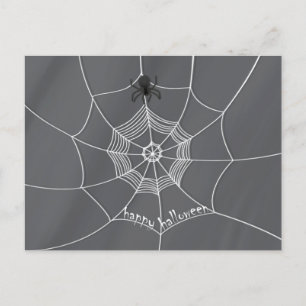 Spooky Spider in Spider Web Postcard Postkarte