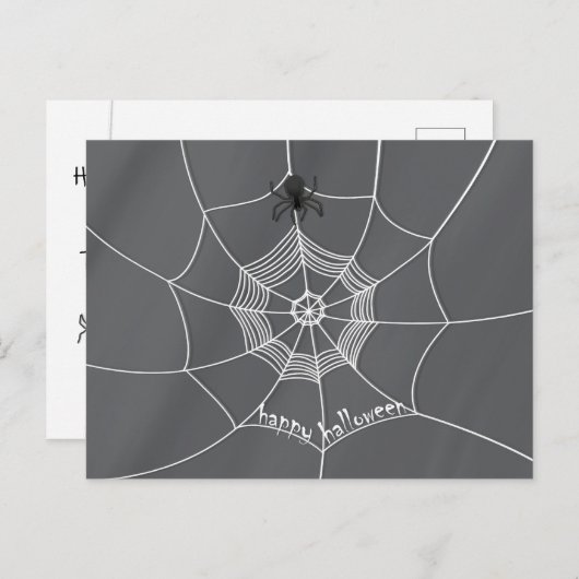 Spooky Spider in Spider Web Postcard Postkarte (Vorne/Hinten)