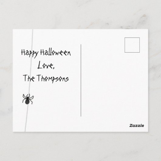 Spooky Spider in Spider Web Postcard Postkarte (Rückseite)