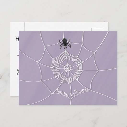 Spooky Spider in Spider Web Postcard Postkarte (Vorne/Hinten)