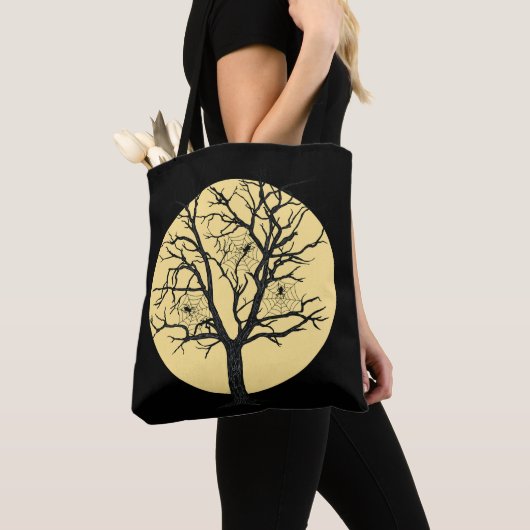 Spooky Spider Tree Halloween Big Moon Leckerei Bag Tasche (Von Nahem)