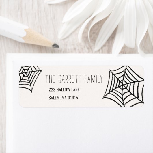 Spooky Spider Web Illustration Rücksendeadresse (Insitu)