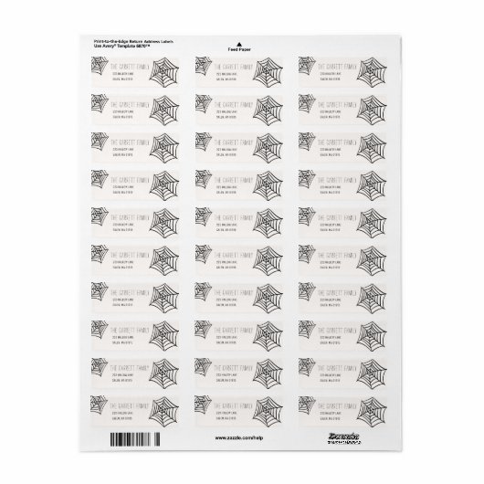 Spooky Spider Web Illustration Rücksendeadresse (Vorne)