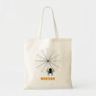 Spooky Spider & Web Personalisiertes Halloween Tragetasche