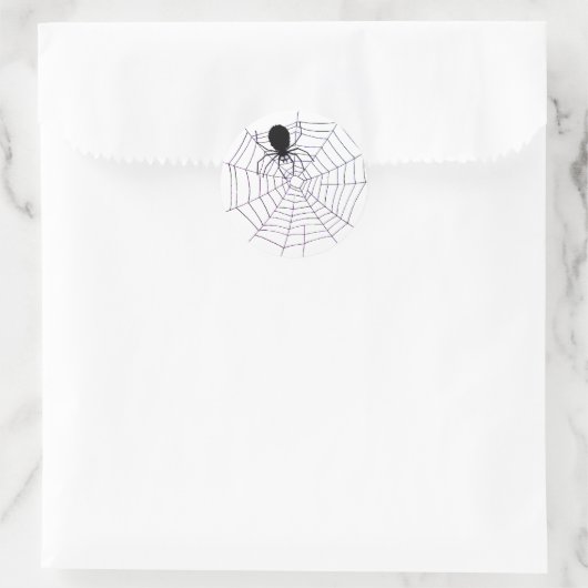 Spooky Spider Web Runder Aufkleber (Tasche)
