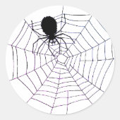 Spooky Spider Web Runder Aufkleber (Vorderseite)