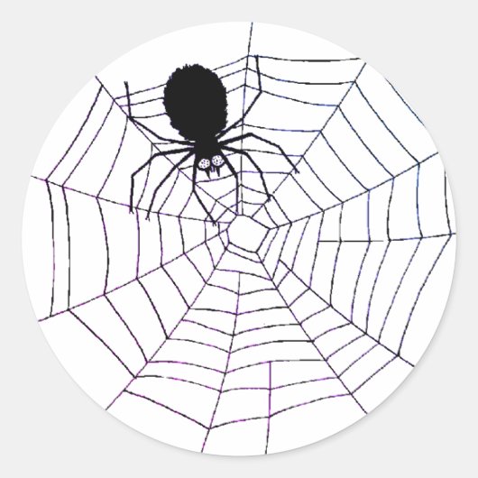 Spooky Spider Web Runder Aufkleber (Vorderseite)