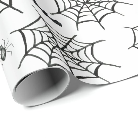 Spooky Spiders Halloween Wrapping Paper Geschenkpapier (Rolleneckpunkt)