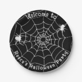 Spooky Spiders und Cobwebes Halloween-Party Pappteller (Vorderseite)