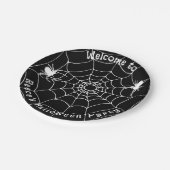 Spooky Spiders und Cobwebes Halloween-Party Pappteller (Schrägansicht)