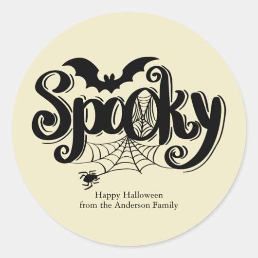Spooky Spiderweb Halloween Runder Aufkleber (Vorderseite)
