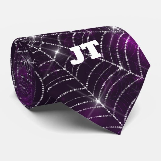 Spooky Spiderweb Krawatte (Gerollt)