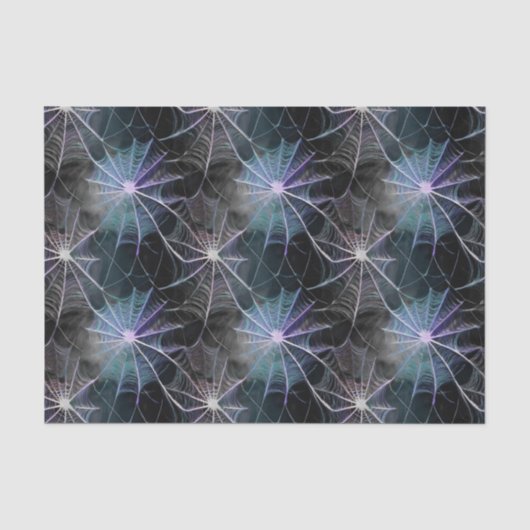 Spooky Spiderweb Nahtloses Design Seidenpapier (Vorderseite)