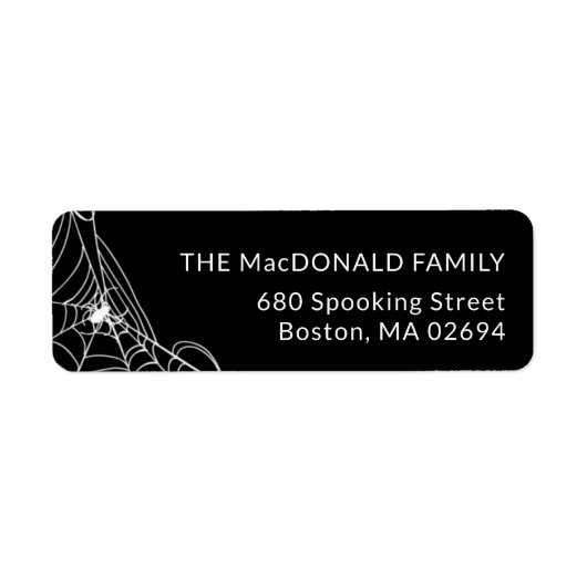 Spooky SpiderWeb Schwarz-Weiß-Rücksendeadresse (Vorne)
