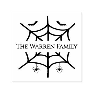 Spooky Spiderweb Spiders Fledermäuse Familienname Permastempel