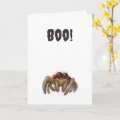 Spooky Spinne 'Boo'! Halloween-Karte Karte (Gelbe Blume)