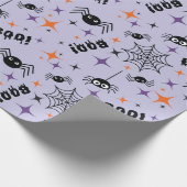 Spooky Spinne Nahtloses Wrapping Papier mit Kobweb Geschenkpapier (Ecke)