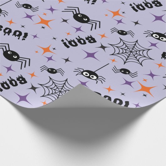 Spooky Spinne Nahtloses Wrapping Papier mit Kobweb Geschenkpapier (Ecke)