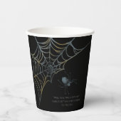 Spooky Spinne und Spider Web Halloween Pappbecher (Vorderseite)