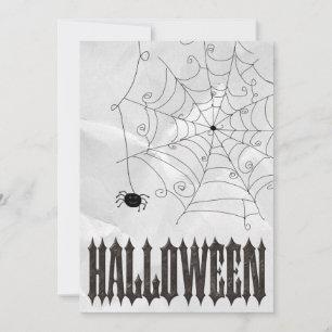 Spooky Spinnen und Kobelgewebe Halloween Einladung