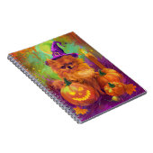 Spooky Spitz Halloween Hexe und Kürbis Notizblock (Rechte Seite)