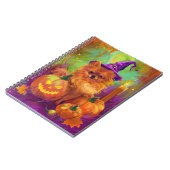 Spooky Spitz Halloween Hexe und Kürbis Notizblock (Linke Seite)
