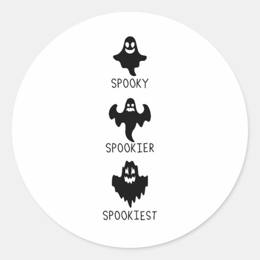 Spooky spookier spookiest runder aufkleber (Vorderseite)