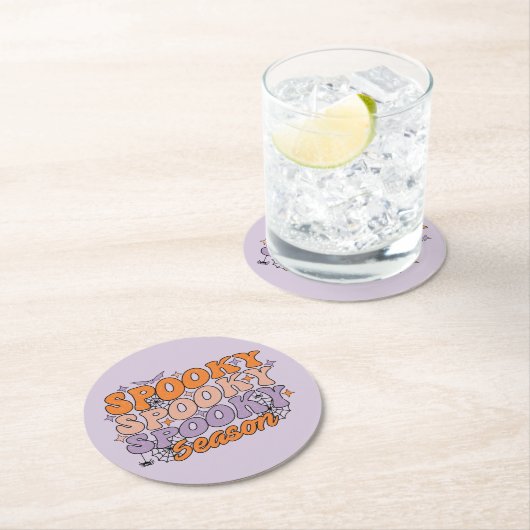 Spooky Spooky Season Runder Pappuntersetzer (Vor Ort)