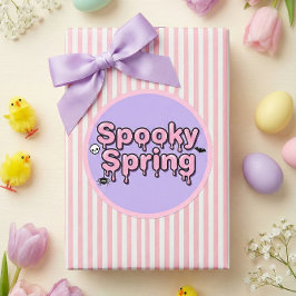 Spooky Spring Pastel Goth Pink Lavender Dripping Runder Aufkleber