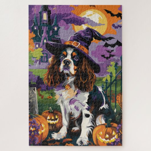 Spooky Springer Spanier Halloween Hexenkürbis Puzzle (Vertikal)