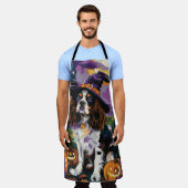 Spooky Springer Spanier Halloween Hexenkürbis Schürze (Getragen)